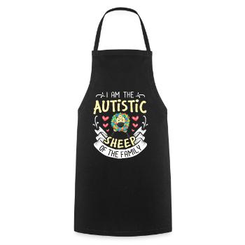 Autism - Cooking Apron - black - Front - AI Model Male 185 dark (185cm)