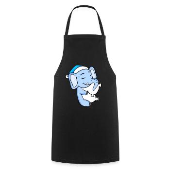 Elephant Baby - Cooking Apron - black - Front - AI Model Male 185 dark (185cm)