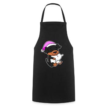 Dog dog breed Rottweiler - Cooking Apron - black - Front - AI Model Male 185 dark (185cm)