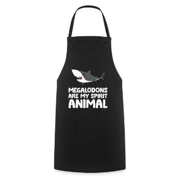 Megalodons Are My Spirit Animal Megalodon Shark - Cooking Apron - black - Front - AI Model Male 185 dark (185cm)