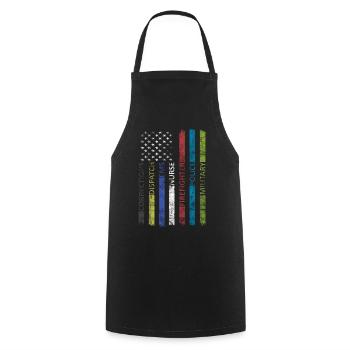 American Flag - Patriotic - Cooking Apron - black - Front - AI Model Male 185 dark (185cm)