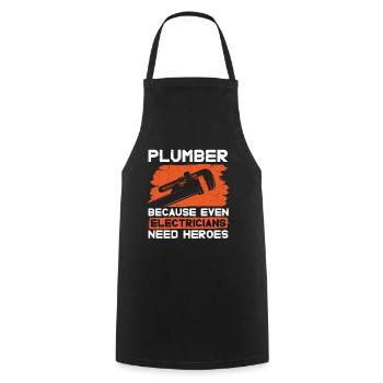 Plumber Because Even Electricians Plumbing Pipe - Cooking Apron - black - Front - AI Model Male 185 dark (185cm)