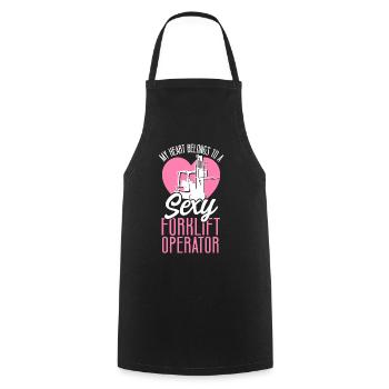 Certified Forklift Truck Operator - Cooking Apron - black - Front - AI Model Male 185 dark (185cm)
