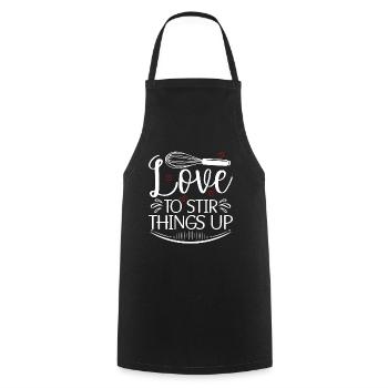 Baker Baking Aime remuer les choses Cupcake de boulangerie - Tablier de cuisine - noir - Devant - AI Model Male 185 dark (185cm)