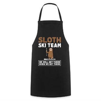 Sloth Ski Team Funny Skier Saying - Cooking Apron - black - Front - AI Model Male 185 dark (185cm)