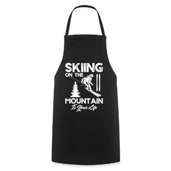 Skifahren Am Berg Ist Dein Leben - Skifahren - Kochschürze - Schwarz - Vorne - AI Model Male 185 dark (185cm)
