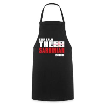 Keep Calm Sardinia flag design - Cooking Apron - black - Front - AI Model Male 185 dark (185cm)