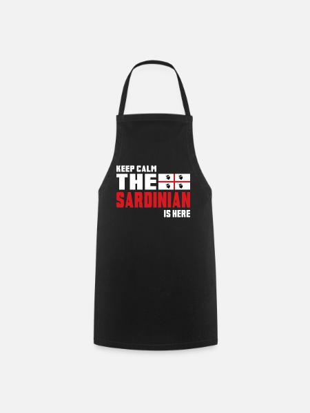 Keep Calm Sardinia flag design - Cooking Apron - black