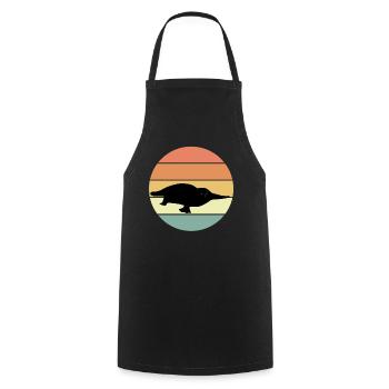 T-shirt d’ornithorynque rétro - Tablier de cuisine - noir - Devant - AI Model Male 185 dark (185cm)
