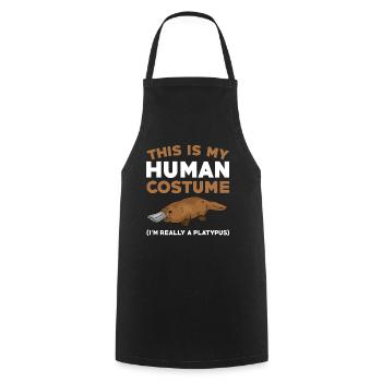 Platypus Halloween Gift - Cooking Apron - black - Front - AI Model Male 185 dark (185cm)