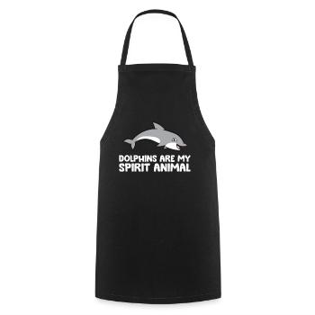 Dolphins Are My Spirit Animal - Cooking Apron - black - Front - AI Model Male 185 dark (185cm)