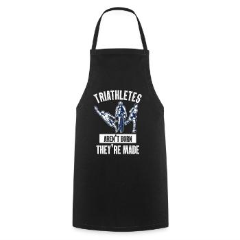 Triathletes Aren't Born They're Made - Cooking Apron - black - Front - AI Model Male 185 dark (185cm)