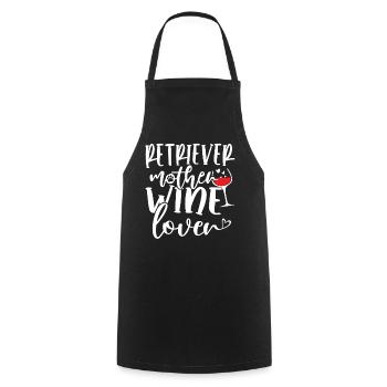 Wine Lover RETRIEVER Mother - Cooking Apron - black - Front - AI Model Male 185 dark (185cm)