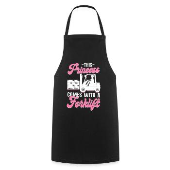 Certified Forklift Truck Operator - Cooking Apron - black - Front - AI Model Male 185 dark (185cm)