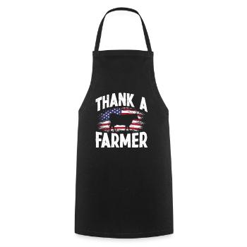 Cadeau agricole fermier pavillon des États-Unis - Tablier de cuisine - noir - Devant - AI Model Male 185 dark (185cm)