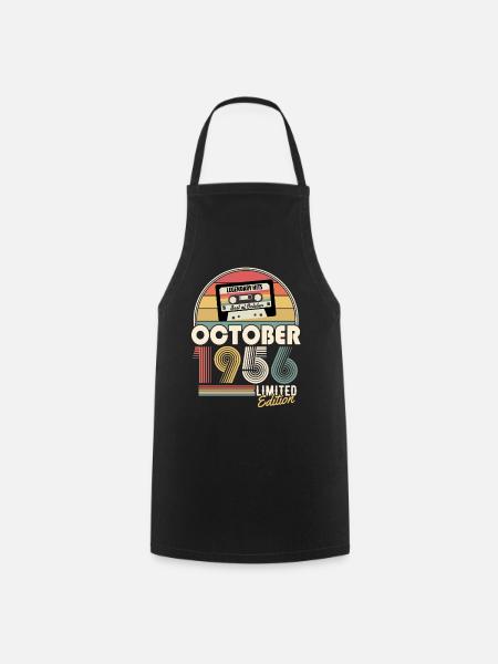 Oktober 1956 Jahrgang Geburtstag Geschenk - Kochschürze - Schwarz