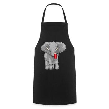 Elephant Mug to go - Cooking Apron - black - Front - AI Model Male 185 dark (185cm)
