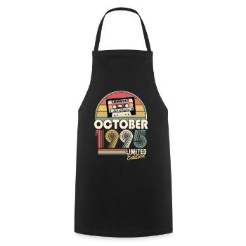 Oktober 1995 Jahrgang Geburtstag Geschenk - Kochschürze - Schwarz - Vorne - AI Model Male 185 dark (185cm)