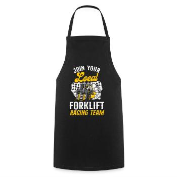 Certified Forklift Truck Operator - Cooking Apron - black - Front - AI Model Male 185 dark (185cm)