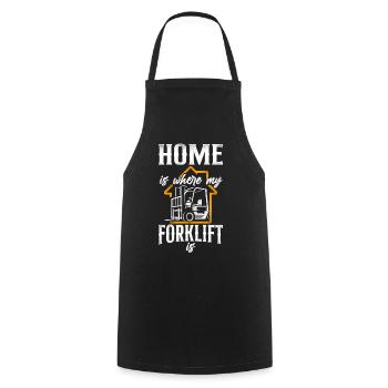 Certified Forklift Truck Operator - Cooking Apron - black - Front - AI Model Male 185 dark (185cm)