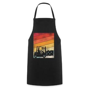 Certified Forklift Truck Operator - Cooking Apron - black - Front - AI Model Male 185 dark (185cm)