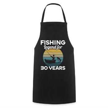 This fishing legend is 30 years 30 birthday - Cooking Apron - black - Front - AI Model Male 185 dark (185cm)