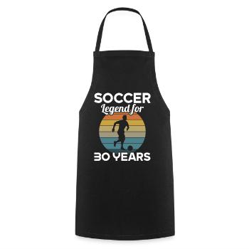 This football legend is 30 years 30 years old - Cooking Apron - black - Front - AI Model Male 185 dark (185cm)