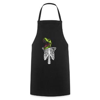 Halloween Dino Skeleton I Funny Halloween Dinosaur - Cooking Apron - black - Front - AI Model Male 185 dark (185cm)