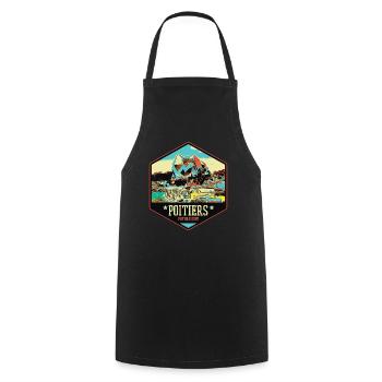 Poitiers France Futuroscope theme park - Cooking Apron - black - Front - AI Model Male 185 dark (185cm)
