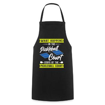 Pickleball What Happens At The - Cooking Apron - black - Front - AI Model Male 185 dark (185cm)