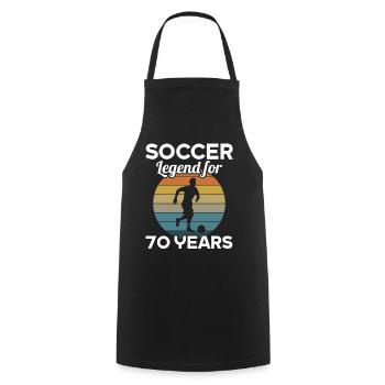 Cette légende du football a 70 ans et 70 ans - Tablier de cuisine - noir - Devant - AI Model Male 185 dark (185cm)