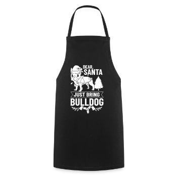 Chien Bulldog anglais Chiots Noël - Tablier de cuisine - noir - Devant - AI Model Male 185 dark (185cm)