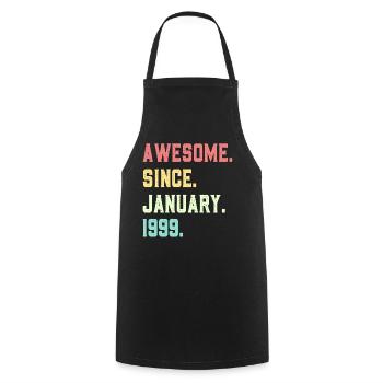 Awesome since January 1999 - Cooking Apron - black - Front - AI Model Male 185 dark (185cm)