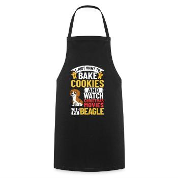 Beagle Dog Puppy Owner Lover Christmas - Cooking Apron - black - Front - AI Model Male 185 dark (185cm)