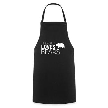 This guy loves bears - Cooking Apron - black - Front - AI Model Male 185 dark (185cm)