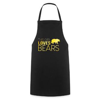 This girl loves bears - Cooking Apron - black - Front - AI Model Male 185 dark (185cm)