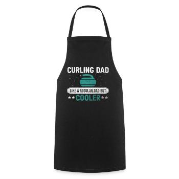I play Chess on Ice Curling House - Cooking Apron - black - Front - AI Model Male 185 dark (185cm)