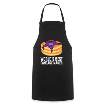 Pancakes Petit déjeuner Matin Meilleur du monde - Tablier de cuisine - noir - Devant - AI Model Male 185 dark (185cm)