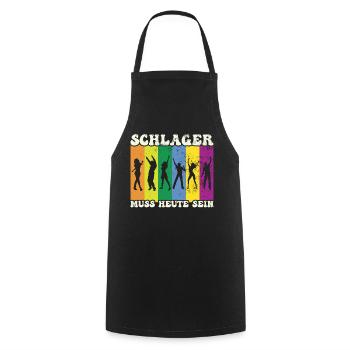Volksmusik Party Dorffest Ouftit Deutsche Schlager - Kochschürze - Schwarz - Vorne - AI Model Male 185 dark (185cm)