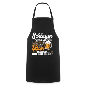 Volksmusik Party Dorffest Ouftit Deutsche Schlager - Kochschürze - Schwarz - Vorne - AI Model Male 185 dark (185cm)