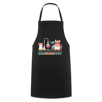 Chemistry Cat Jokes, Chemist Nerd Chemist Cats - Cooking Apron - black - Front - AI Model Male 185 dark (185cm)