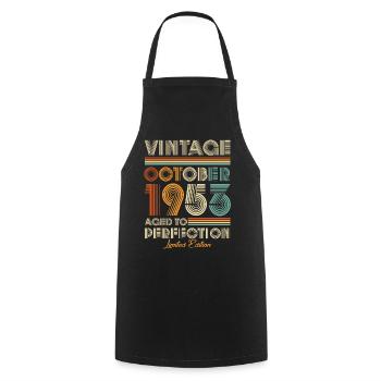 Vintage Aged To Perfection October 1953 - Cooking Apron - black - Front - AI Model Male 185 dark (185cm)