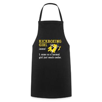 Kickboxing Girl Kickboxer Fighter Boxing Sports - Cooking Apron - black - Front - AI Model Male 185 dark (185cm)