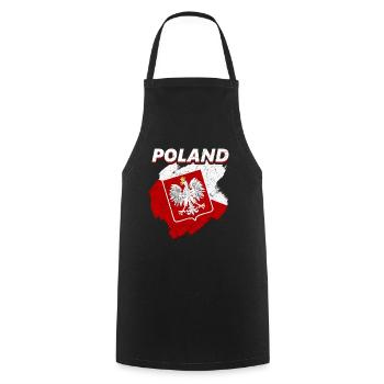 Pologne Polska Drapeau polonais - Tablier de cuisine - noir - Devant - AI Model Male 185 dark (185cm)