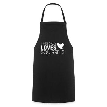 This guy loves squirrels - Cooking Apron - black - Front - AI Model Male 185 dark (185cm)