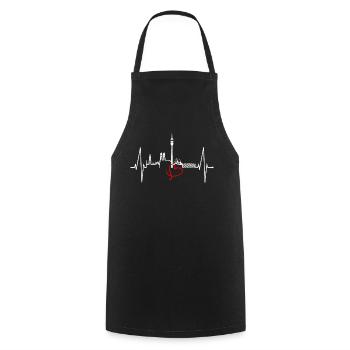 Munich Skyline Heartbeat Bayern Fan Love Munich - Cooking Apron - black - Front - AI Model Male 185 dark (185cm)