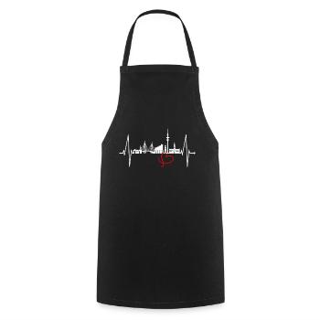 Hamburg Skyline Heartbeat Hamburg Dear Fan - Cooking Apron - black - Front - AI Model Male 185 dark (185cm)