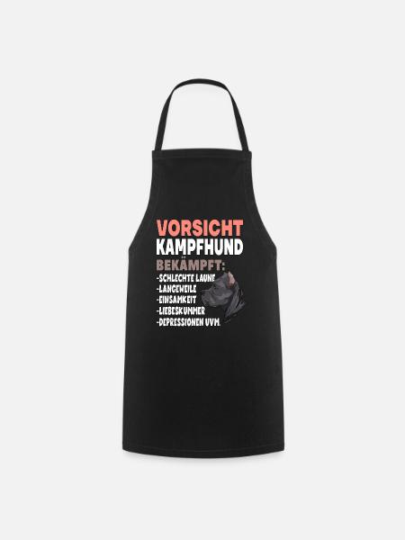 Vorsicht Kampfhund Lustiger Hundespruch - Kochschürze - Schwarz
