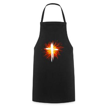 Kreuz Gipfelkreuz Berg Gipfel Jesus Gott - Kochschürze - Schwarz - Vorne - AI Model Male 185 dark (185cm)