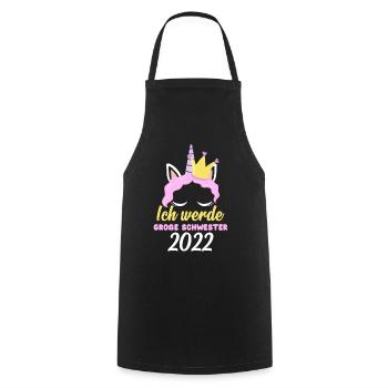 Mädchen Einhorn Ich Werde Große Schwester 2022 - Kochschürze - Schwarz - Vorne - AI Model Male 185 dark (185cm)